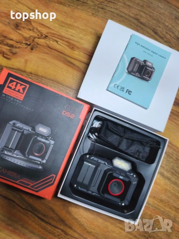 ЧИСТО НОВ 4K Дигитален Фотоапарат марков Bextgoo D52​ 48MP – Влогинг камера с 64GB карта и Автофокус, снимка 11 - Фотоапарати - 53387786