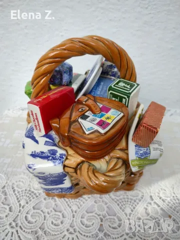 Голям колекционерски чайник Monty Basket кошница, снимка 5 - Винтидж декорации за дома - 56137626