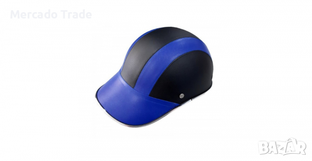 Каска за мотор, АТВ, Мотопед, Кожена, 2411, Син