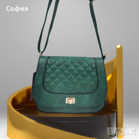Стилна дамска чанта с капитониран ефект от еко кожа в елегантен дизайн