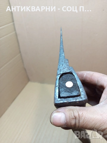 Соц Стара Голяма Ръчно Кована Дърводелска Брадва Кривица. НОМЕР 64., снимка 10 - Антикварни и старинни предмети - 53445781