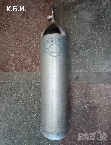 Продавам - 1 брой метална бутилка - 7L - 8кг. тара и на - 200 BAR - АТМОСФЕРИ работно налягане, снимка 3 - Въздушно оръжие - 56077754