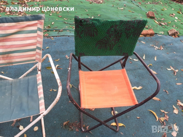 Стари сгъваеми столове,сгъваем стол,шезлонг, снимка 4 - Градински мебели, декорация  - 52490193