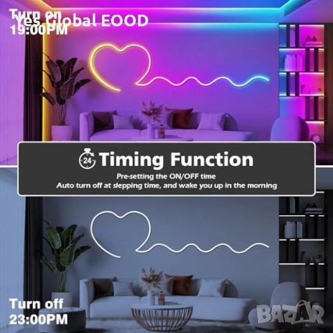UERPO RGB неон LED лента 6м App и дистанционно, снимка 7 - Лед осветление - 53784750