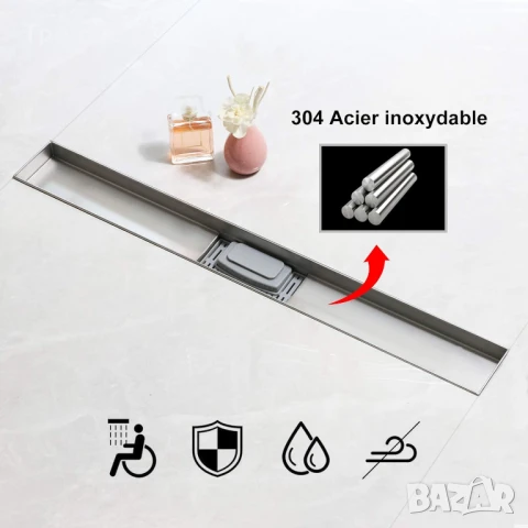 Линеен сифон за баня 60см, снимка 3 - ВИК - 50544567