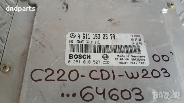 Компютър Mercedes C220 CDI W203 2000 A6111532379 0281010527 Mercedes-Benz C-Class 203 (W/S/CL), снимка 2 - Части - 56218274