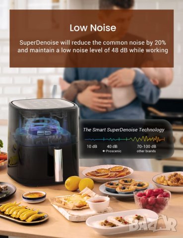 Фритюрник с горещ въздух Air Fryer Proscenic T22, 5л., Smart - НОВО, снимка 4 - Фритюрници - 41512554