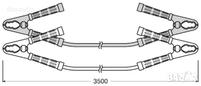 Кабели за подаване на ток OSRAM 700 Ампера 25мм² 3.5м, стартови кабели за кола, джип, бус, снимка 3 - Аксесоари и консумативи - 49848679