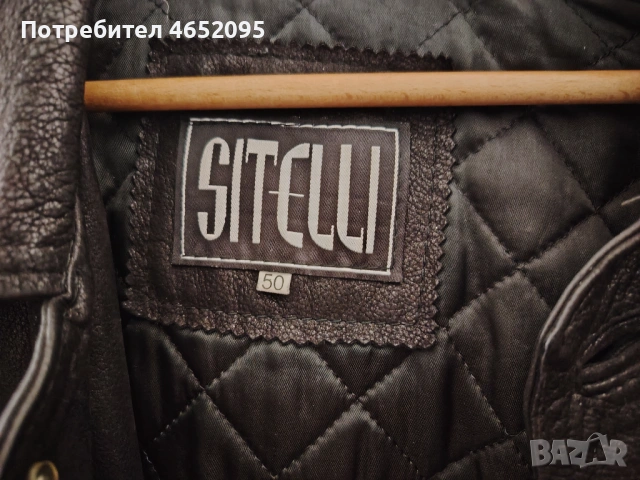 Mъжко кожено яке от естествена кожа Sitelli, снимка 4 - Якета - 53298869