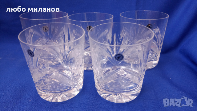 Български кристални чаши за уиски 5 бр