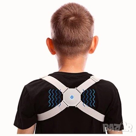 Интелигентен коректор на стойката на гърба и раменете, Сензор за движение с вибрации, USB зареждане,, снимка 3 - Ортези и протези - 39132246