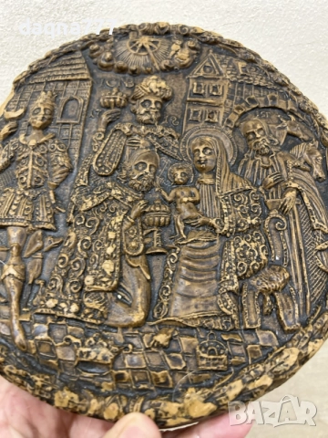 Антикварен восъчен плакет 1718 г, снимка 6 - Антикварни и старинни предмети - 55737727