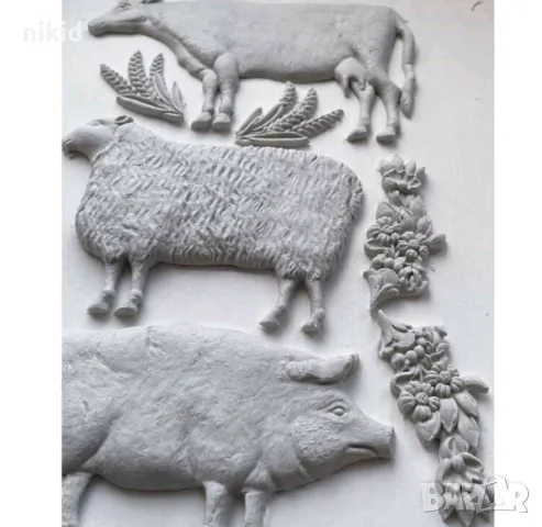 Големи прасе овца крава домашни животни силиконов молд форма фондан шоколад гипс декор, снимка 5 - Форми - 50319609