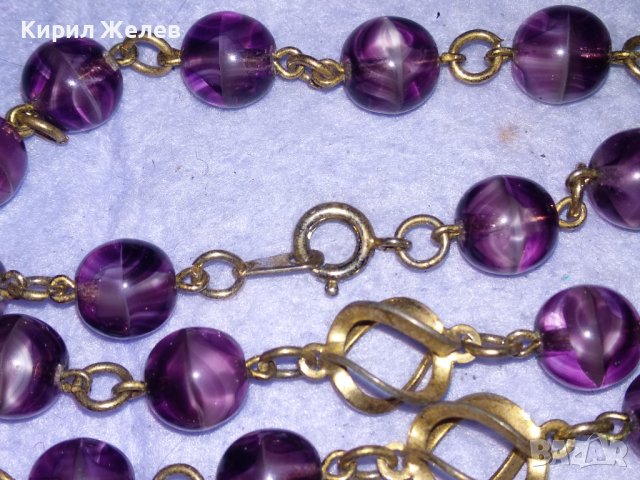 СТАРО АР НУВО РЕТРО КОЛИЕ ОГЪРЛИЦА ВЕНЕЦИАНСКО СТЪКЛО МУРАНО и ПОЗЛАТЕН БРОНЗ РЪЧНА ИЗРАБОТКА 37661, снимка 12 - Антикварни и старинни предмети - 41838532