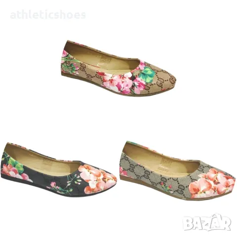 Дамски обувки тип пантофка с цветя/промоция