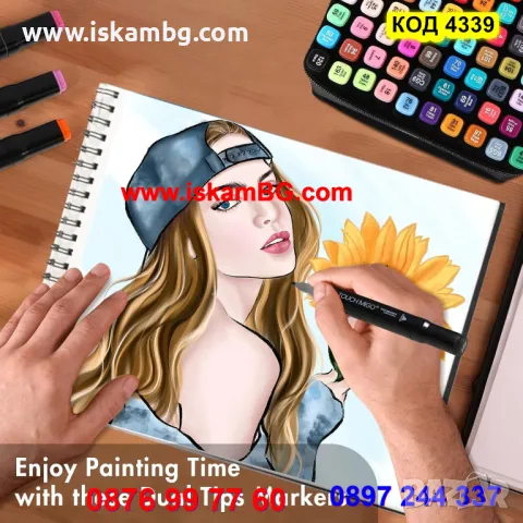 Алкохолни маркери за рисуване 80 броя, двойни, двустран, евтини маркери комплект 80 бр - КОД 4339, снимка 6 - Ученически пособия, канцеларски материали - 48032382