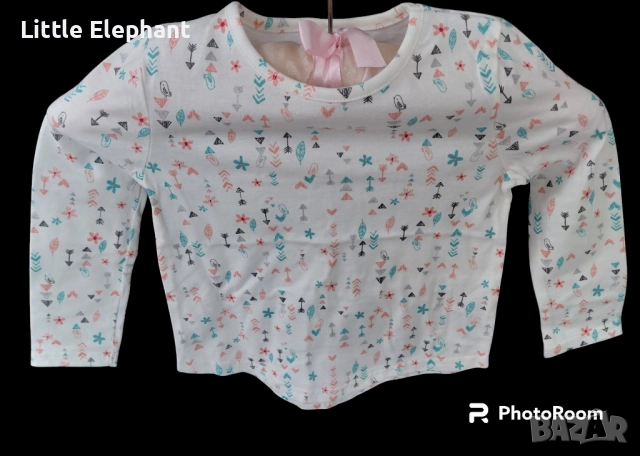 Блузка с дълъг ръкав за 18-24 мес мом,стрелички,сърца,птички,колекция"Animals",Англия/нова