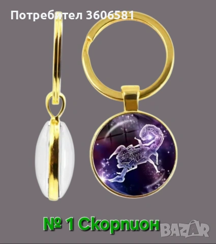 Стилни Ключодържатели със Зодии(плоски) - Перфектният Подарък за всички възрасти различни картинки, снимка 8 - Подаръци за рожден ден - 44724367
