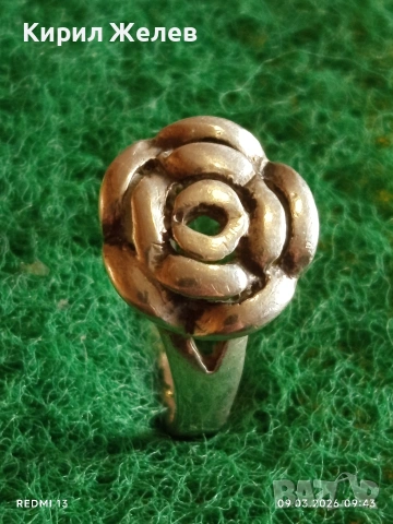 Модерен сребърен пръстен флорален мотив стил и елегантност много красив 42216, снимка 2 - Пръстени - 53762806