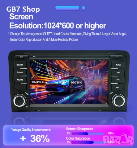 Мултимедия за Audi A3 2Din 7-инчa *Android|Carplay | Bluetooth |GPS навигация | Bluetooth |, снимка 6 - Аксесоари и консумативи - 52740965