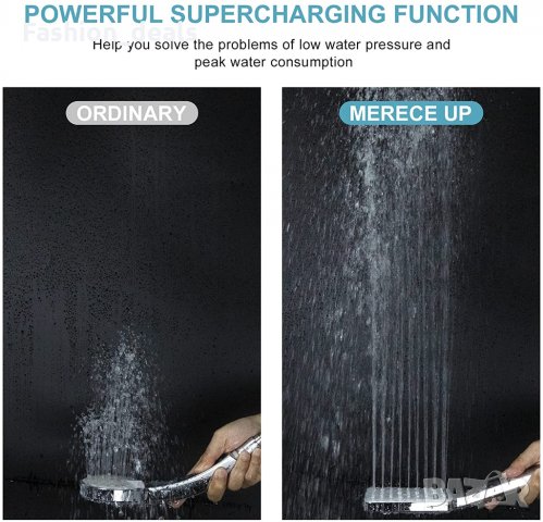 Нов универсален комплект за баня Душ глава с маркуч и стойка Хром, снимка 6 - Други стоки за дома - 34849405