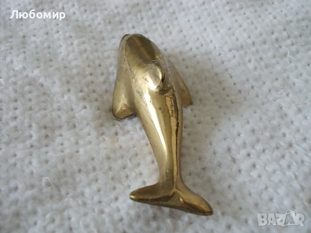 Стара бронзова фигура Делфин, снимка 3 - Антикварни и старинни предмети - 38623351