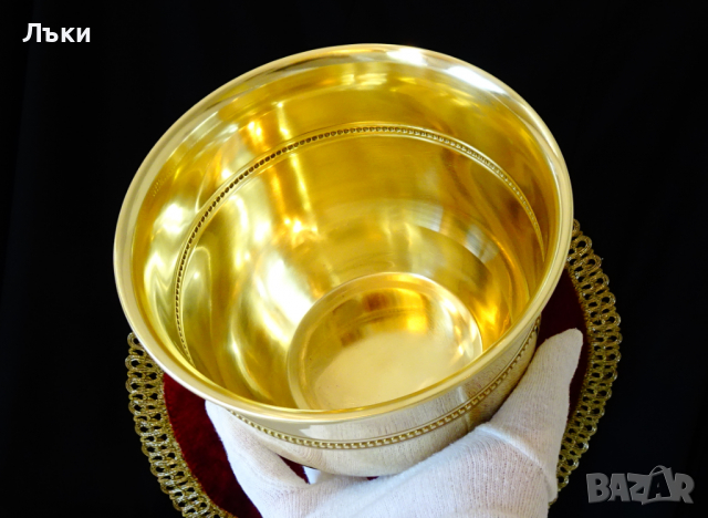 Бронзова шампаниера,съд за лед. , снимка 4 - Антикварни и старинни предмети - 36213373