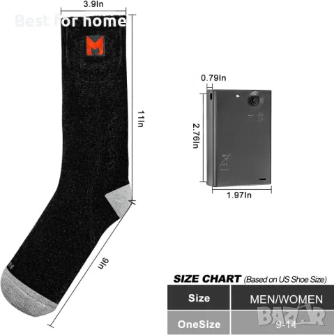 Отопляеми чорапи на батерии MRAWARM, снимка 4 - Зимни спортове - 47992218