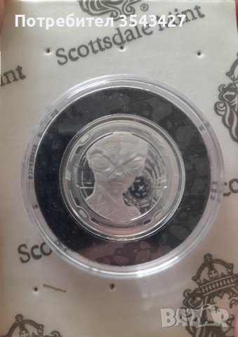 Сребърна монета 2$ 2022 Ghana Alien 15.5 гр Prooflike, снимка 2 - Нумизматика и бонистика - 42425919