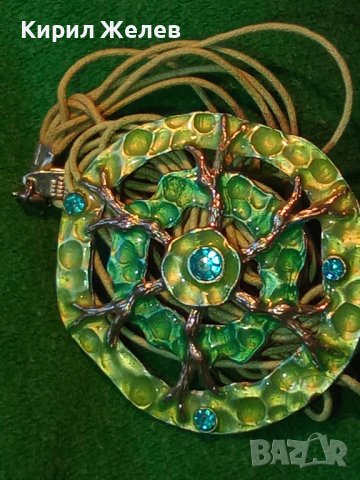 СКЪПОЦЕНЕН АРТ НУВО СТИЛ МЕДАЛЬОН с ЦВЕТНИ ФАСЕТИРАНИ КРИСТАЛИ ПОСРЕБРЕН ЕМАЙЛИРАН 26989, снимка 9 - Колиета, медальони, синджири - 35078633