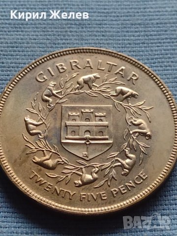 Монета 25 пенса 1977г. Гибралтар 25г. От коронацията на кралица Елизабет втора 40435, снимка 4 - Нумизматика и бонистика - 42711310