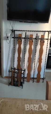 Комплект от ковано желязо и дърво* 3 части* За коридор, снимка 4 - Портманта - 50589613