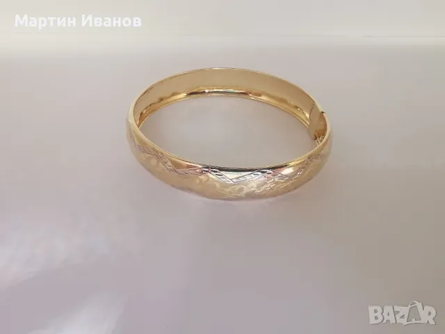 Златна гривна твърда елипса , снимка 6 - Гривни - 49490324