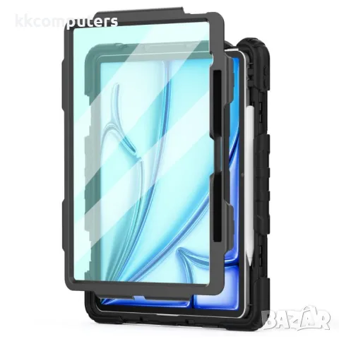 iPad Air 13 (2025) / (2024) Hybrid Tablet Case with Hand Grip & Strap TPU Силиконов Калъф и Протекто, снимка 5 - Калъфи, кейсове - 50030721