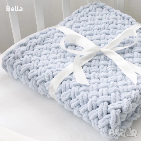 Ръчно плетени бебешки одеалца, снимка 4 - Спално бельо и завивки - 52541965