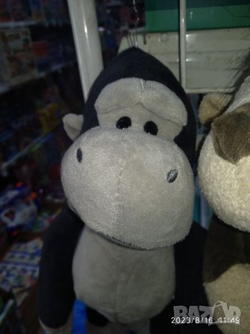 Маймунка,Малък Пешо,сива или черна,около 22-25см, снимка 2 - Плюшени играчки - 41882273