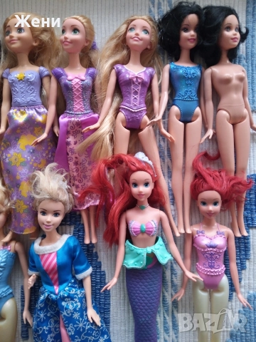 Оригинални Mattel Disney принцеси Дисни Барби Frozen Ана Елза Ариел Снежанка Рапиунцел Моана Бел, снимка 3 - Кукли - 52903317