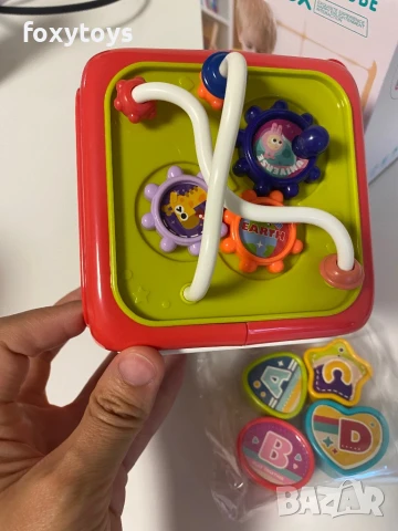 Малък бебешки занимателен куб - 6 в 1, сортер, волан, пиано, музика и светлини, снимка 8 - Образователни игри - 51263951