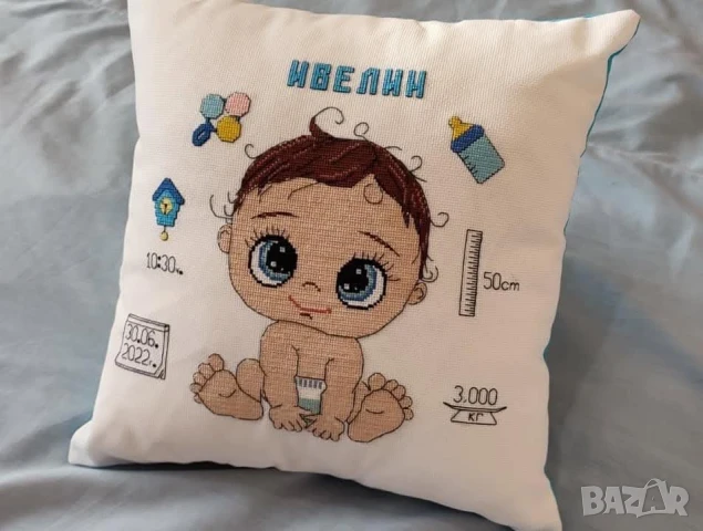 ръчно бродирана възглавница , снимка 2 - Възглавници - 50979283