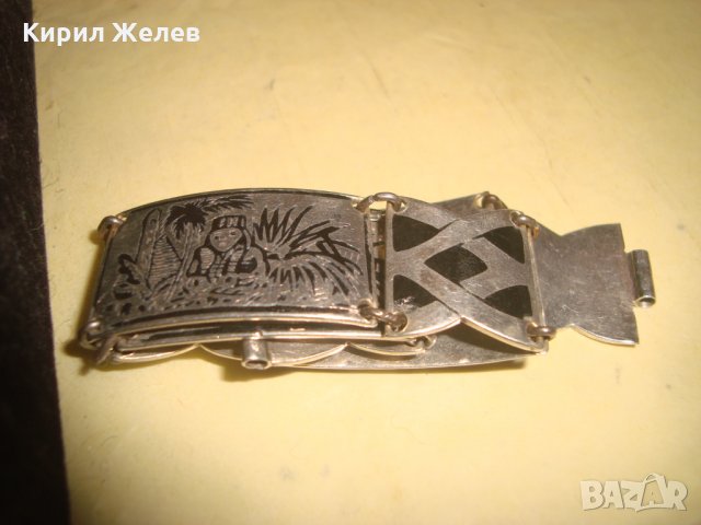 СТАРИННА АРАБСКА СРЕБЪРНА с НИЕЛО РЪЧНО ХУДОЖЕСТВЕНО ОРНАМЕНТИРАНА ГРИВНА УНИКАТ МАЙСТОРСКА 25702, снимка 17 - Антикварни и старинни предмети - 35859106