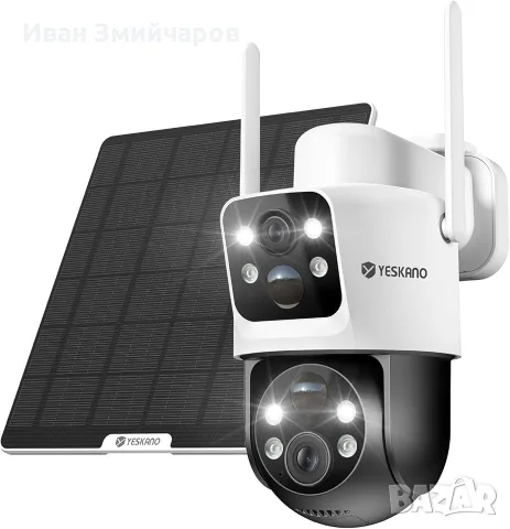YESKANO Dual 6MP Solar WiFi охранителна външна камера