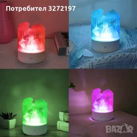 USB RGB настолна лампа с Хималайска Пушена Каменна Сол на Кристали, снимка 10 - Настолни лампи - 48233449