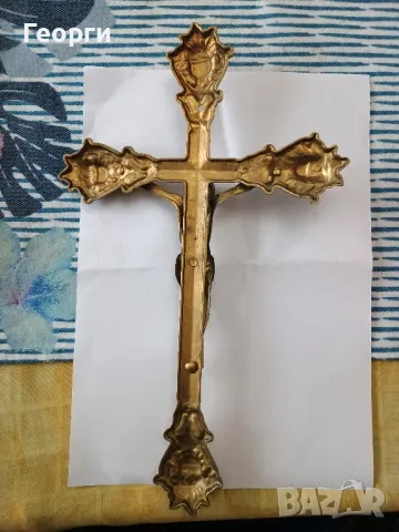Красив бронзов кръст, снимка 7 - Антикварни и старинни предмети - 50097242