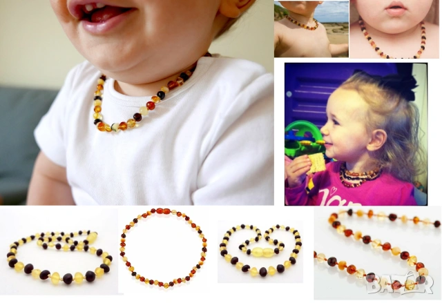 Детски - бебешки герданчета от кехлибар за зъбки и колики