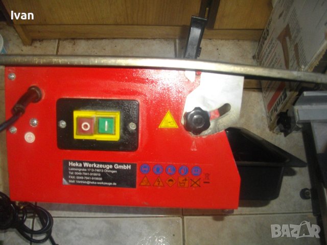 HEKA ф180mm/600W-Немска Профи Ел.Машина Мокро/Сухо Рязане Плочи/Плочки-С Вана За Вода-Почти Нова, снимка 16 - Други инструменти - 40982317