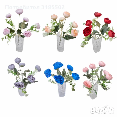 Изкуствени аранжировки с божури, снимка 2 - Изкуствени цветя - 51227771