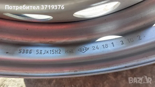 Джанти за Смарт Smart 4х100 15 цола 2 броя, снимка 3 - Гуми и джанти - 56215672