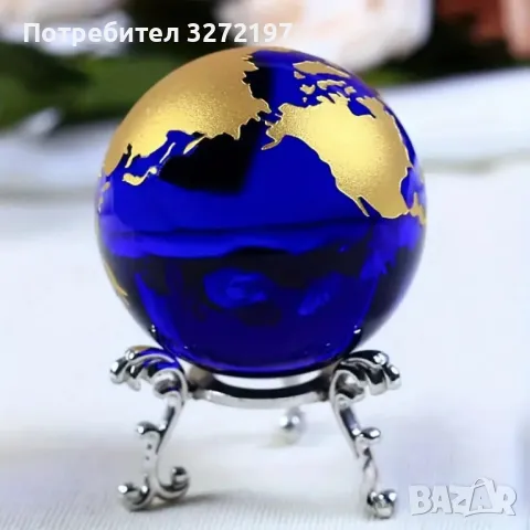 Кристален глобус Земя-глобус Земна сфера със стойка,Астрономически орнамент