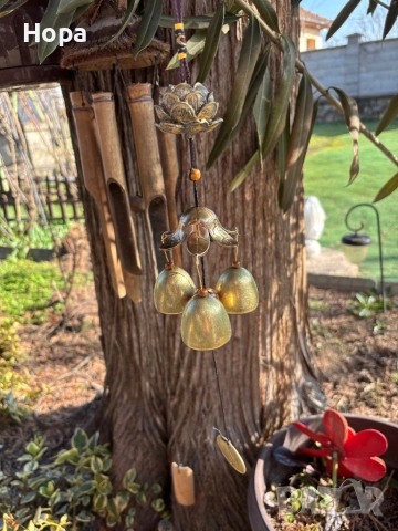 Вятърен звънец от метал Лотос , снимка 9 - Декорация за дома - 35950979