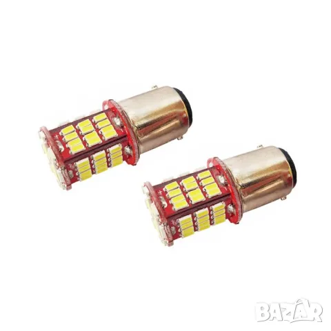 LED крушки BA15S 12V 6000K 2 броя, снимка 2 - Аксесоари и консумативи - 55865020